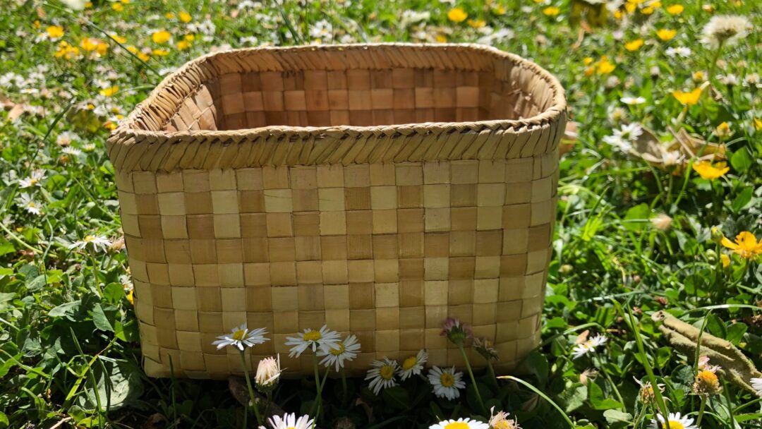 Panier rectangulaire osier tissé 2