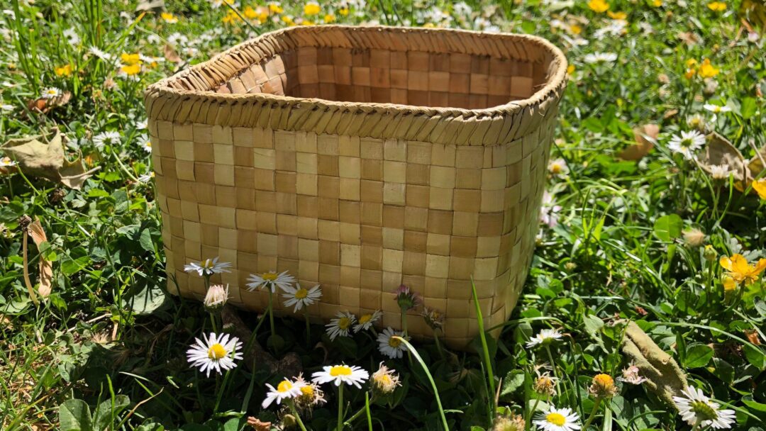 Panier rectangulaire osier tissé